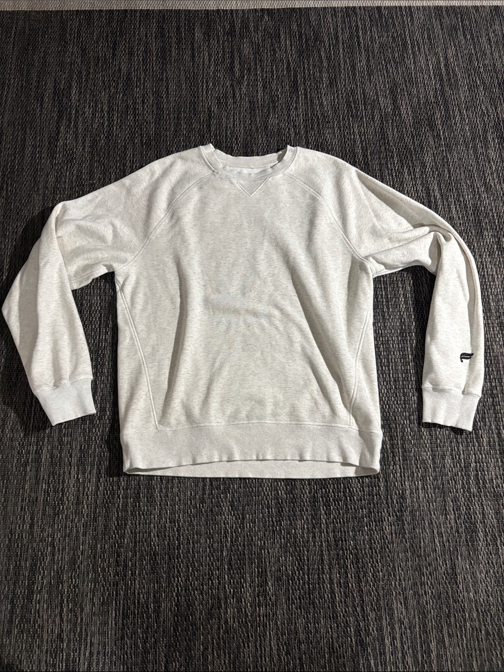 Fabletics The Year Round Terry Crew Pullover Sweatshirt Bone Heather